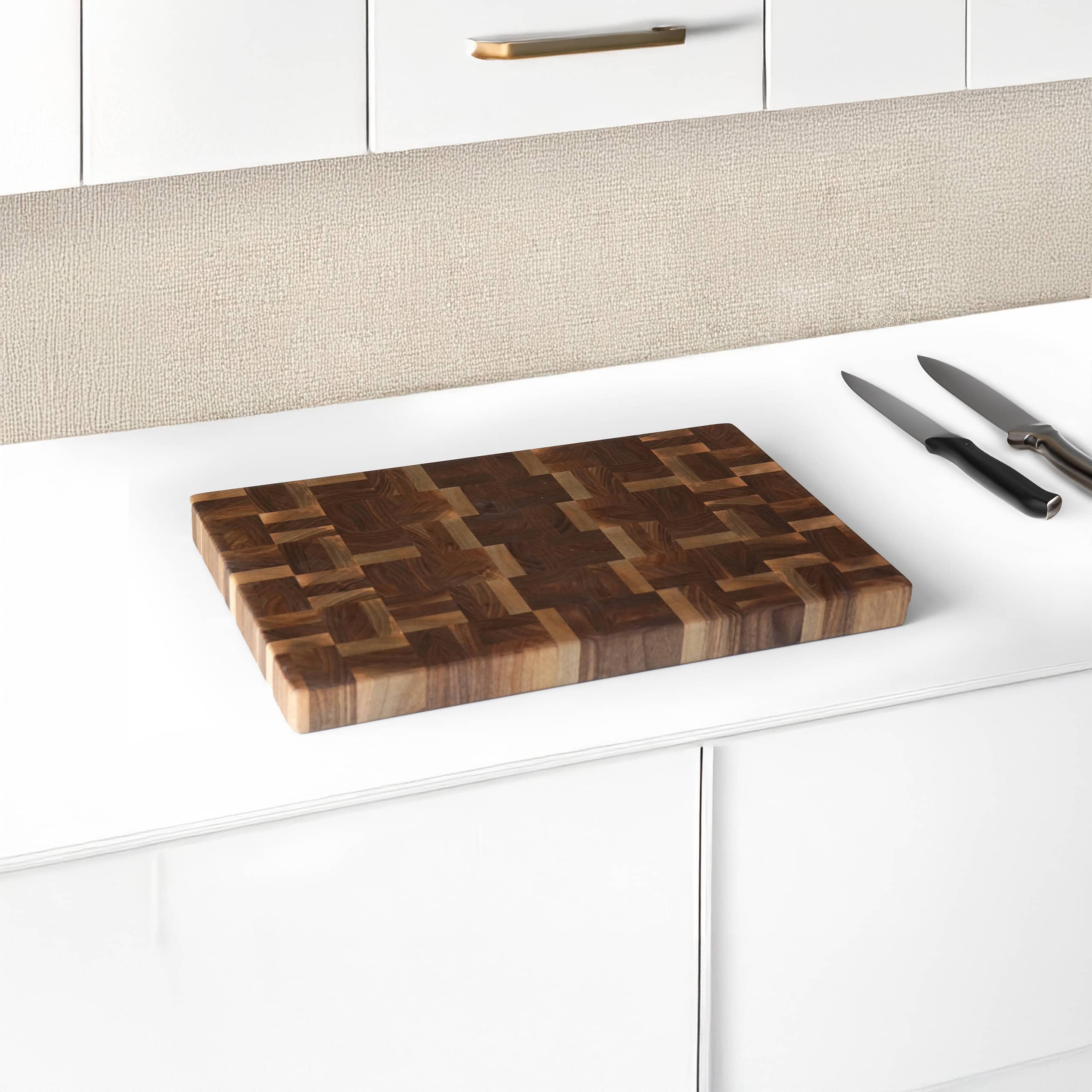 Mozaik Kesim Endgrain Ceviz Kesme Tahtası – El Yapımı Servis ve Sunum Tahtası | Gastronomi Profesyonelleri İçin Özel Tasarım