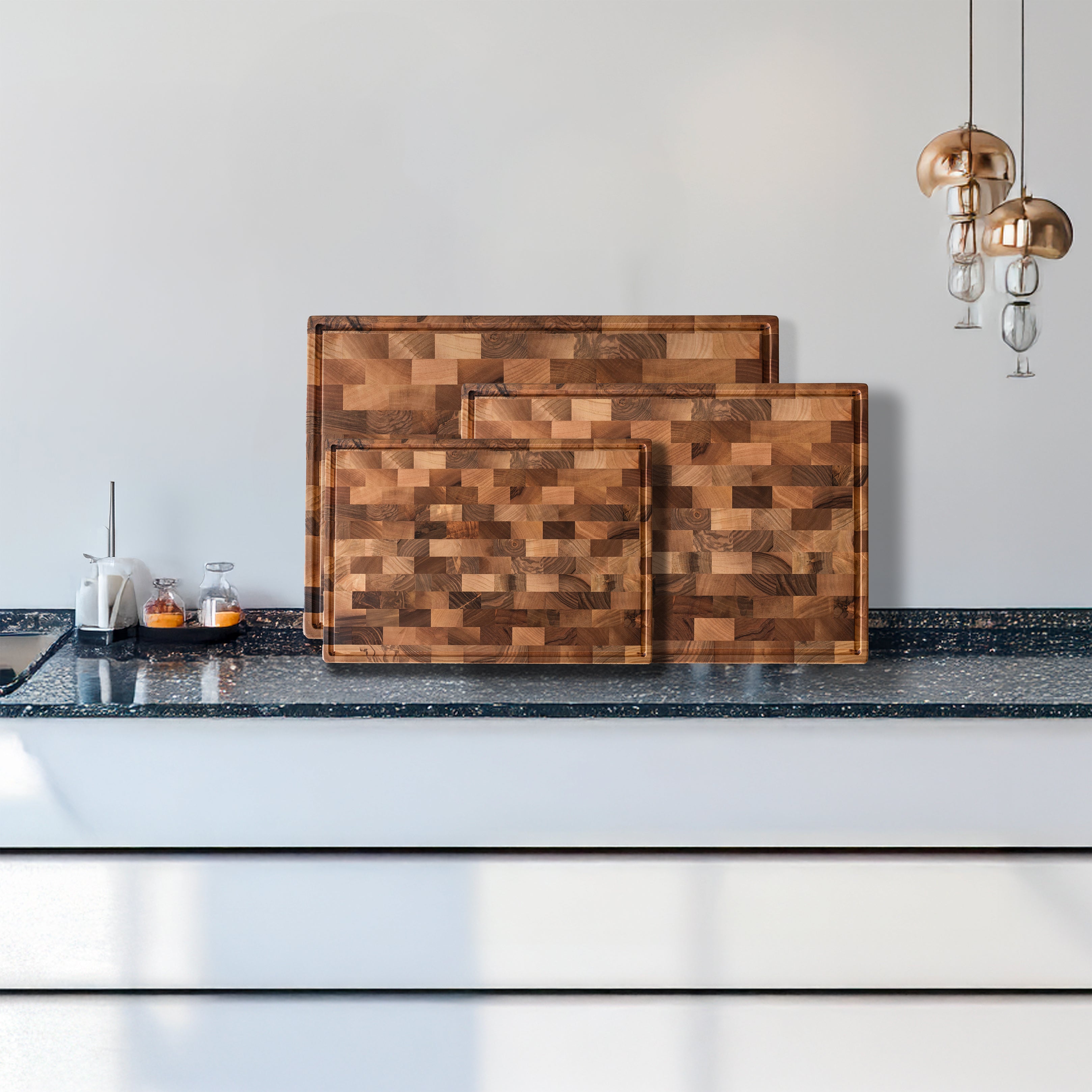 Endgrain Ceviz Kesme ve Servis Tahtası – El Yapımı | Gastronomi Profesyonelleri İçin Özel Tasarım