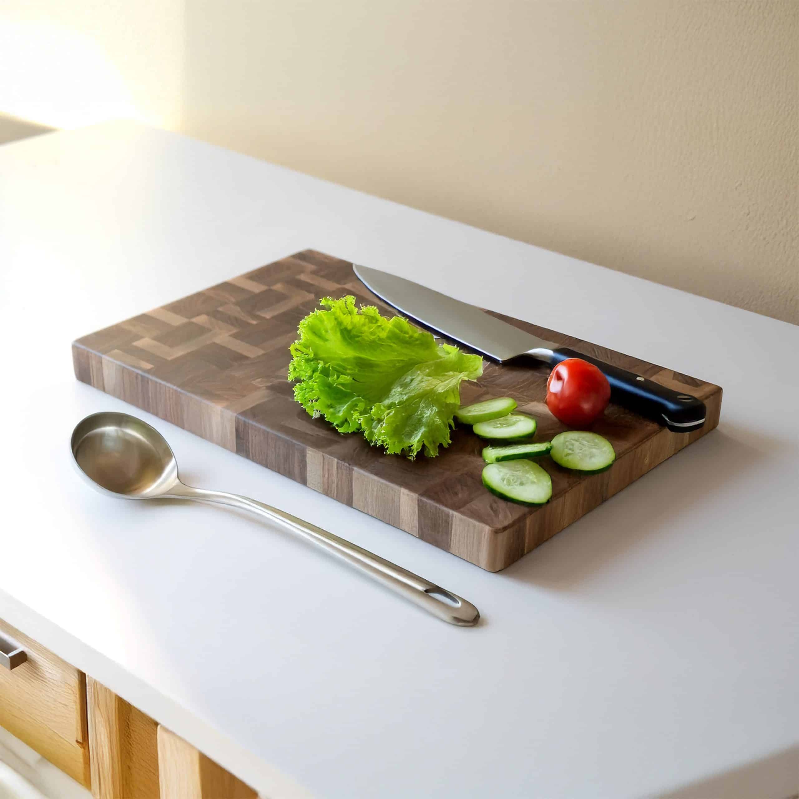 Mozaik Kesim Endgrain Ceviz Kesme Tahtası – El Yapımı Servis ve Sunum Tahtası | Gastronomi Profesyonelleri İçin Özel Tasarım