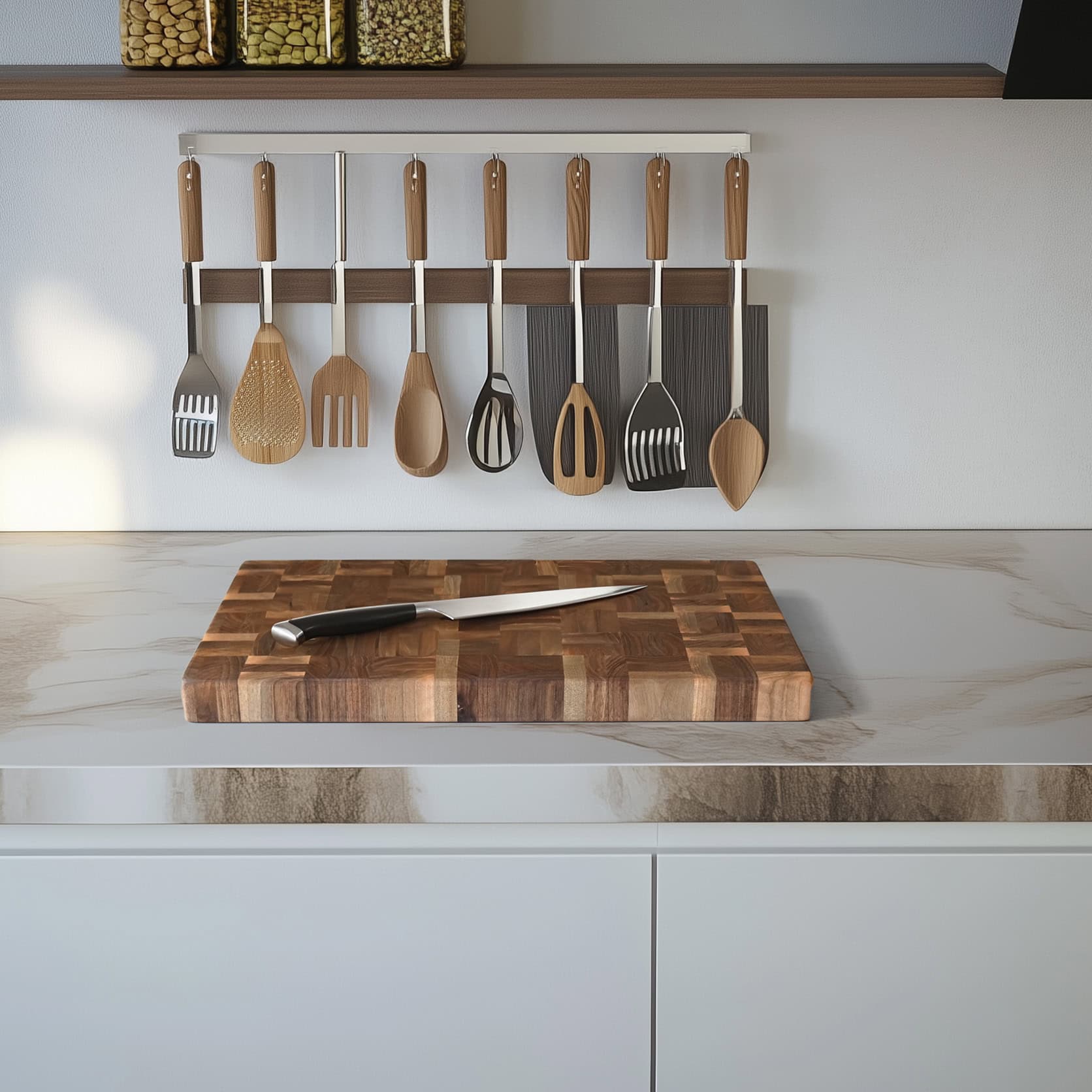 Mozaik Kesim Endgrain Ceviz Kesme Tahtası – El Yapımı Servis ve Sunum Tahtası | Gastronomi Profesyonelleri İçin Özel Tasarım