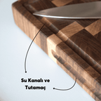 Mozaik Kesim Endgrain Ceviz Kesme Tahtası – El Yapımı Servis ve Sunum Tahtası | Gastronomi Profesyonelleri İçin Özel Tasarım