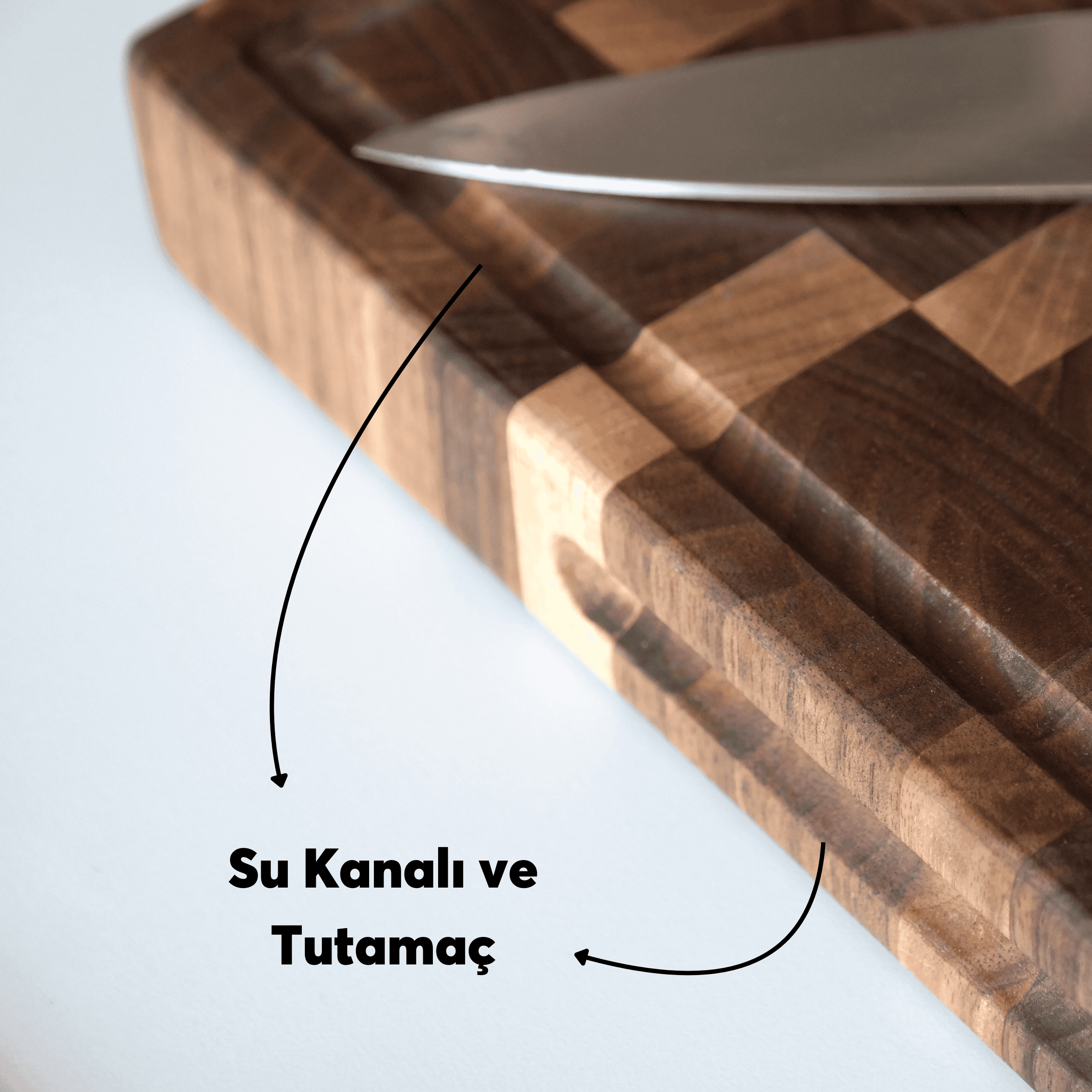 Mozaik Kesim Endgrain Ceviz Kesme Tahtası – El Yapımı Servis ve Sunum Tahtası | Gastronomi Profesyonelleri İçin Özel Tasarım