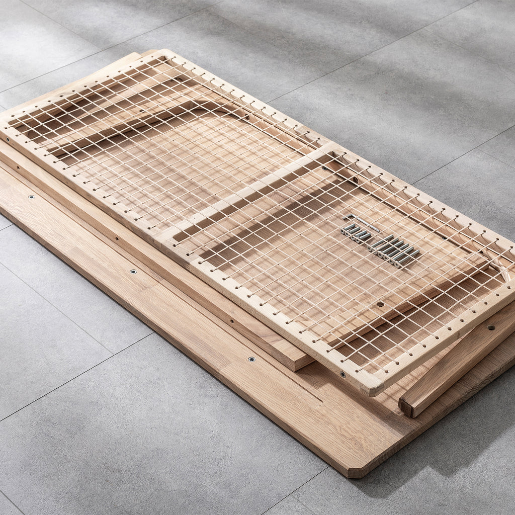 El yapımı Doğal Ahşap Raflı Meşe Orta Sehpa