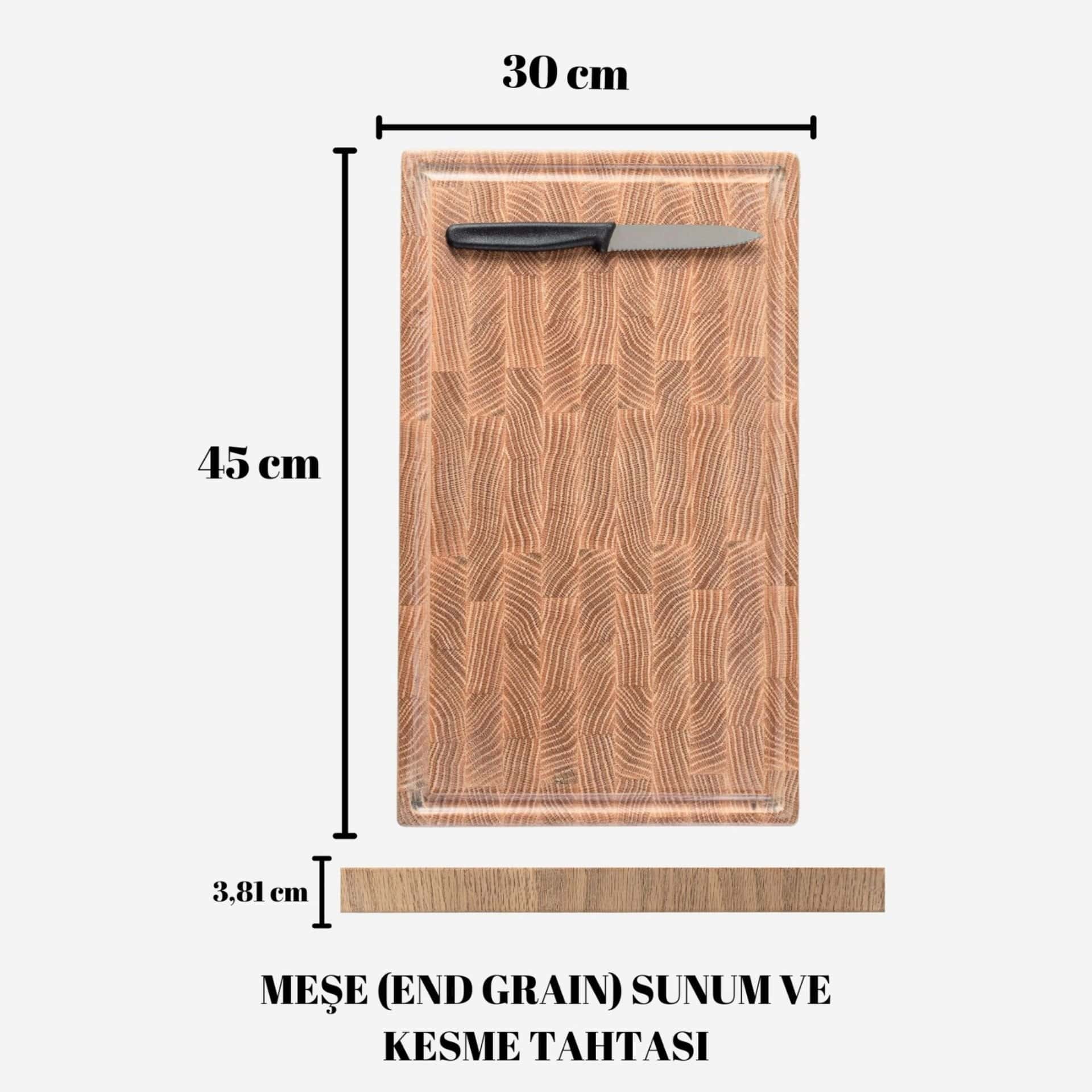 End Grain Meşe Kesme ve Servis Tahtası – El Yapımı | Zamansız Zarafet ve Üstün Dayanıklılık