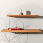 Ahşap Dekoratif Tasarım Duvar Raf Düzenleyici 60x25 cm Koyu Kahve-Büyük