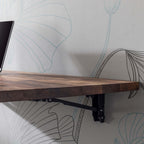 El Yapımı Doğal Ceviz-duvara Monte Katlanır Masa Mutfak Balkon Masası Laptop Çalışma Masası 50x90