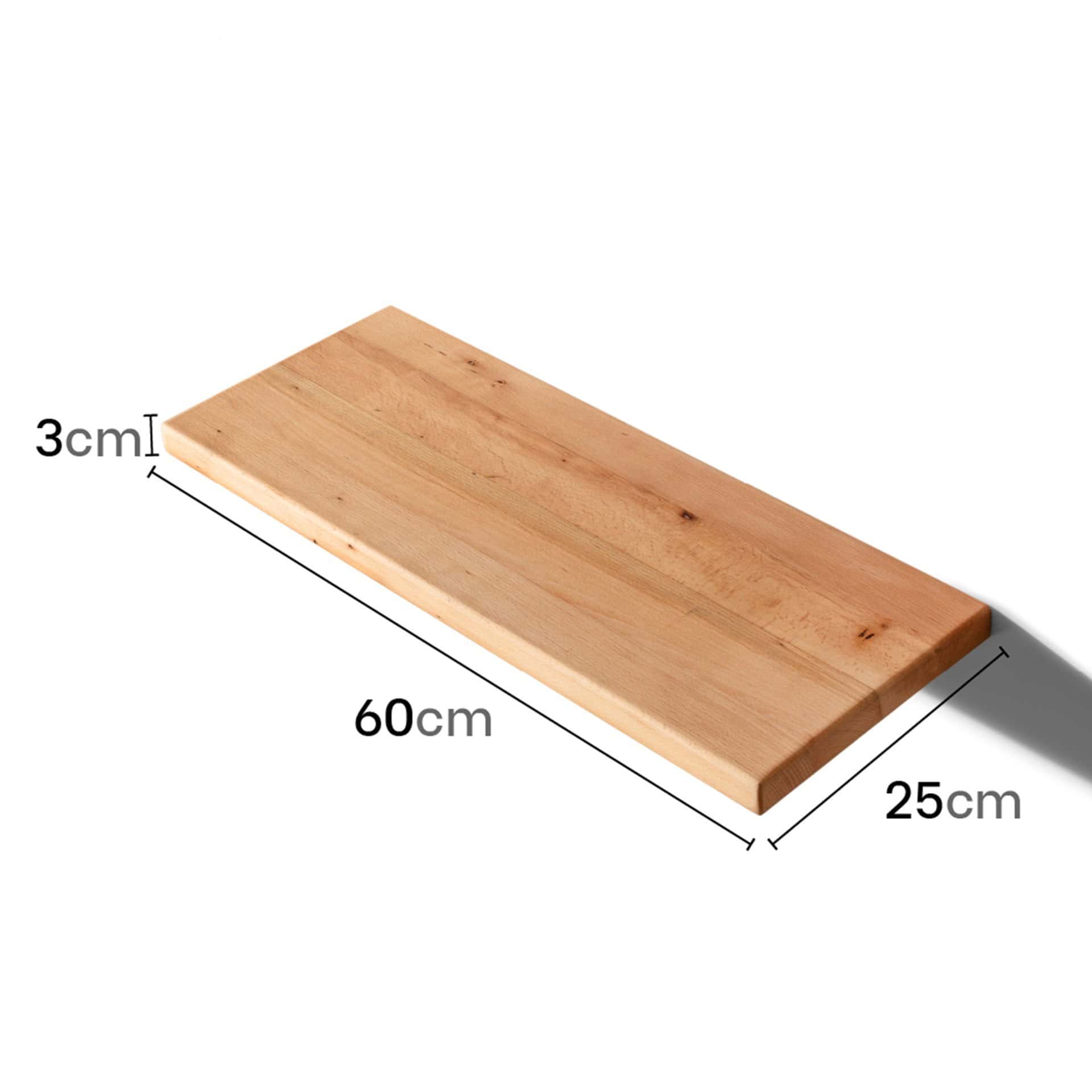 Ahşap Dekoratif Tasarım Duvar Raf Düzenleyici 60x25 cm Açık Kahve-Büyük
