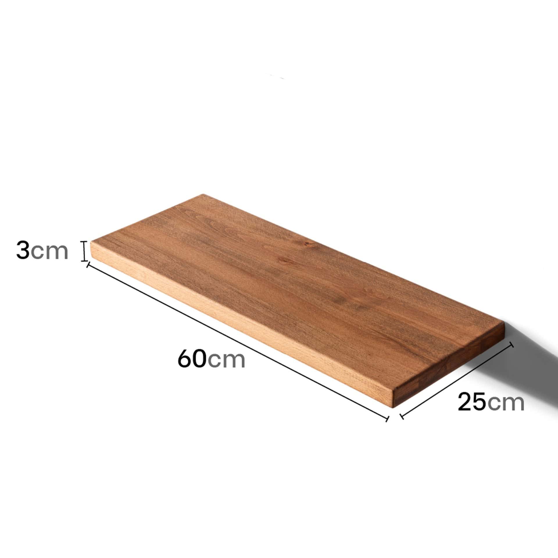 Ahşap Dekoratif Tasarım Duvar Raf Düzenleyici 60x25 cm Koyu Kahve-Büyük