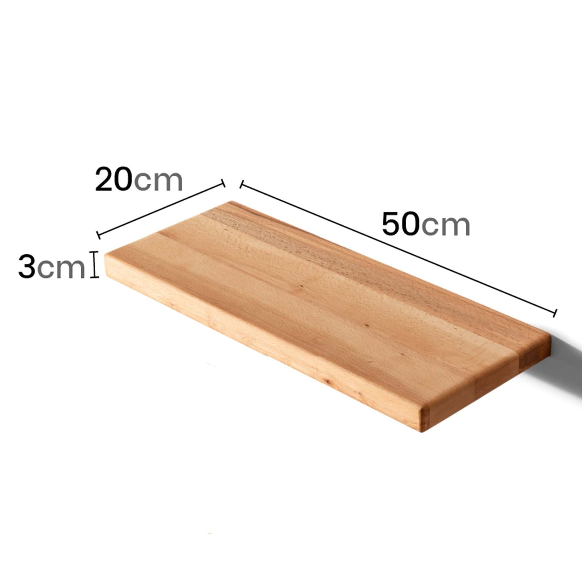 Ahşap Dekoratif Tasarım Duvar Raf Düzenleyici 50x20 cm Açık Kahve-Küçük