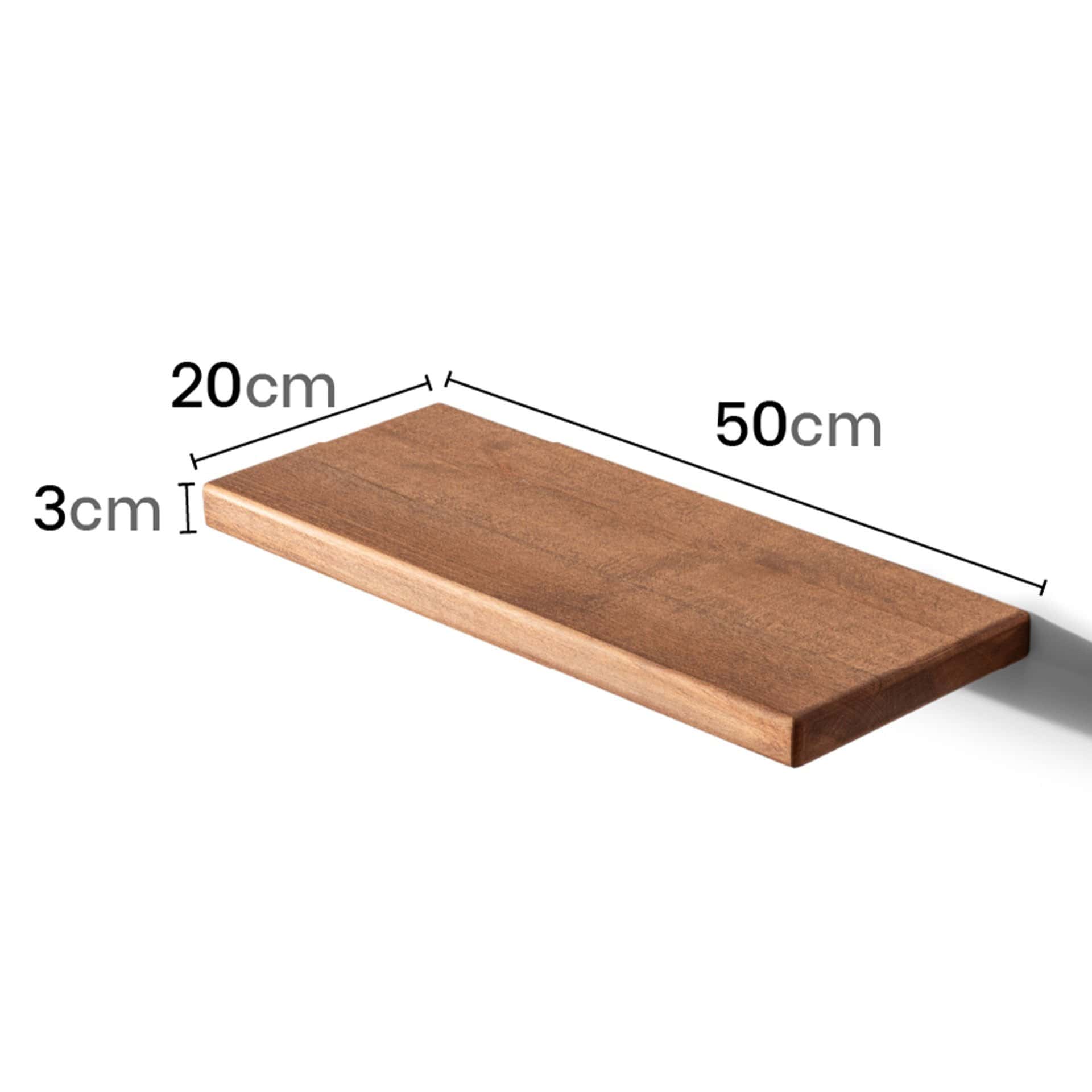 Ahşap Dekoratif Tasarım Duvar Raf Düzenleyici 50x20 cm Koyu Kahve-Küçük